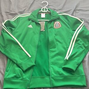 Adidas Mexico Green Jacket with White Stripes
